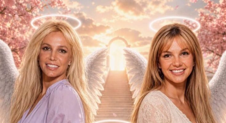 two blonde angels with halos