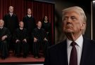 trump with Supreme Court portrait
