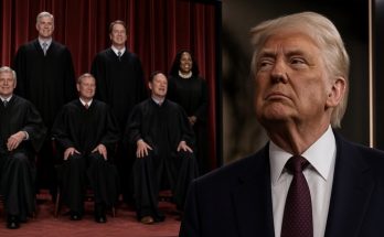 trump with Supreme Court portrait