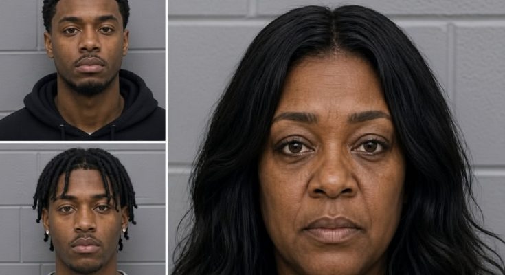 three police mugshot photos