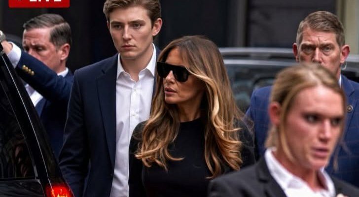 melania Trump with security detail