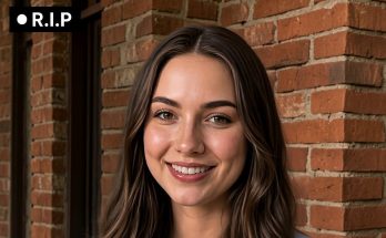 smiling woman brick wall