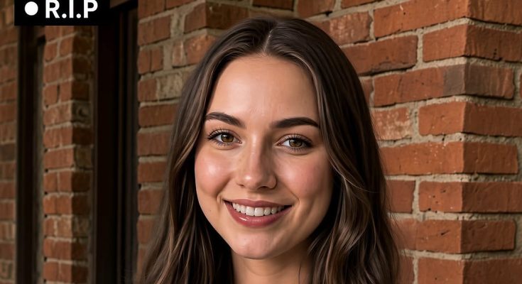 smiling woman brick wall